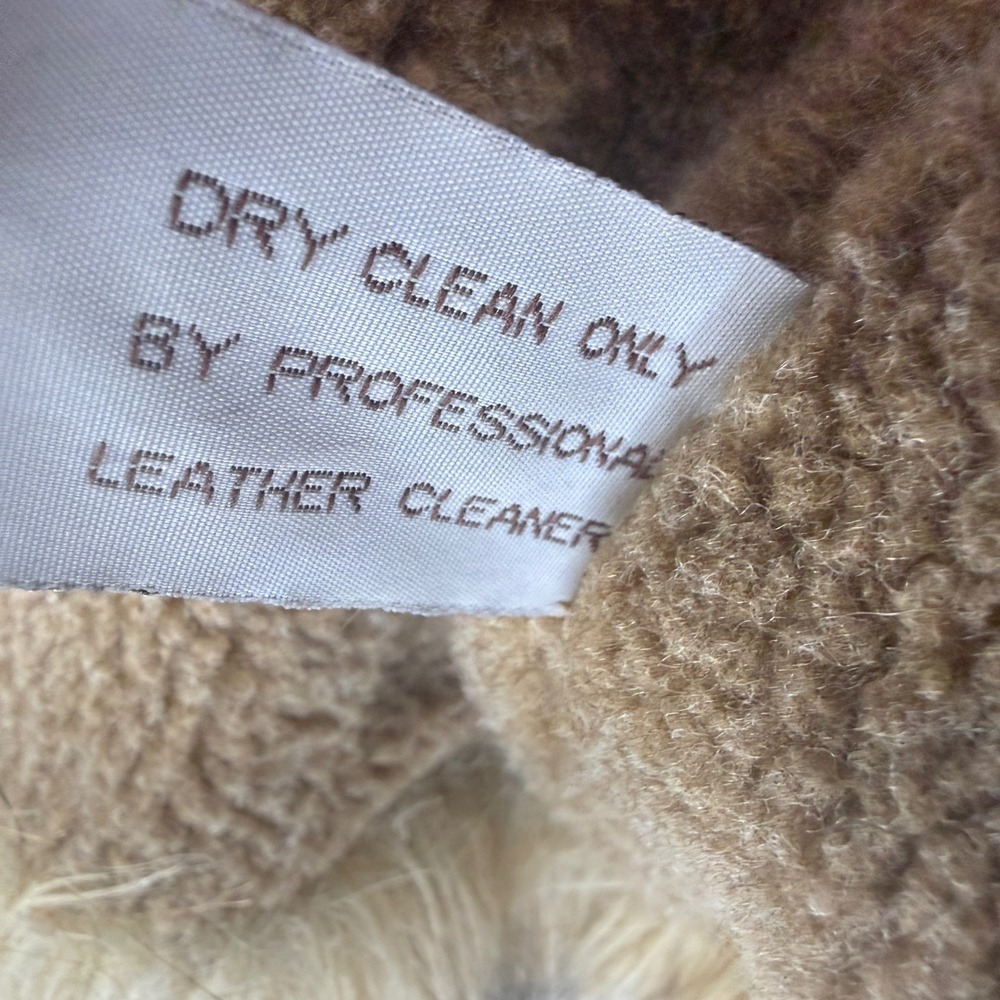XOXO Leather Jacket Women Small Tan Faux Fur Trim Penny Lane Boho 64249 - Picture 9 of 16